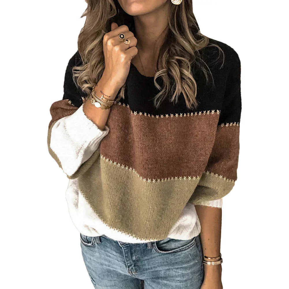 Amelia | Women’s Spring Colorblock Relaxed Sweater