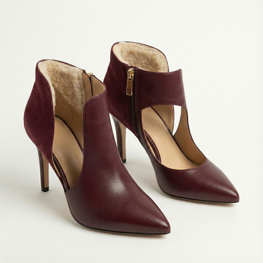 Elegant Strappy High Heel for Women | Ava Burgundy