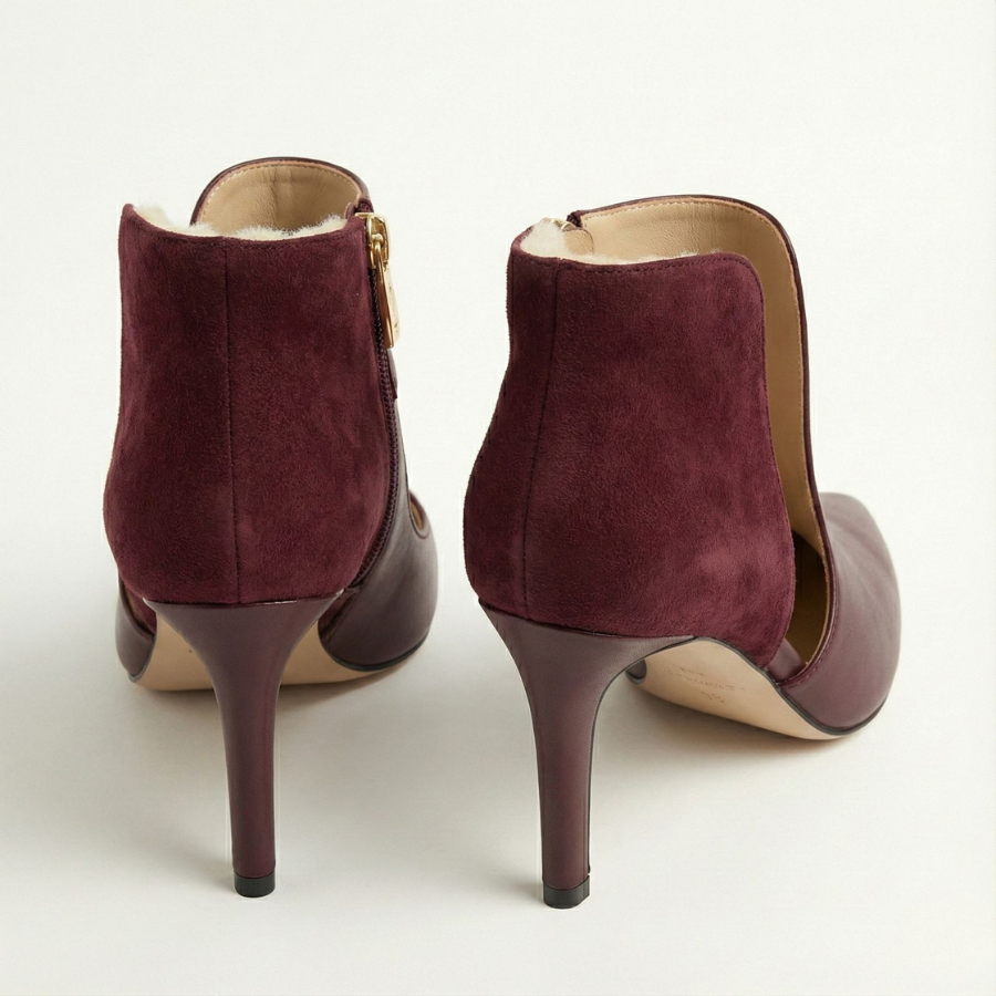 Elegant Strappy High Heel for Women | Ava Burgundy