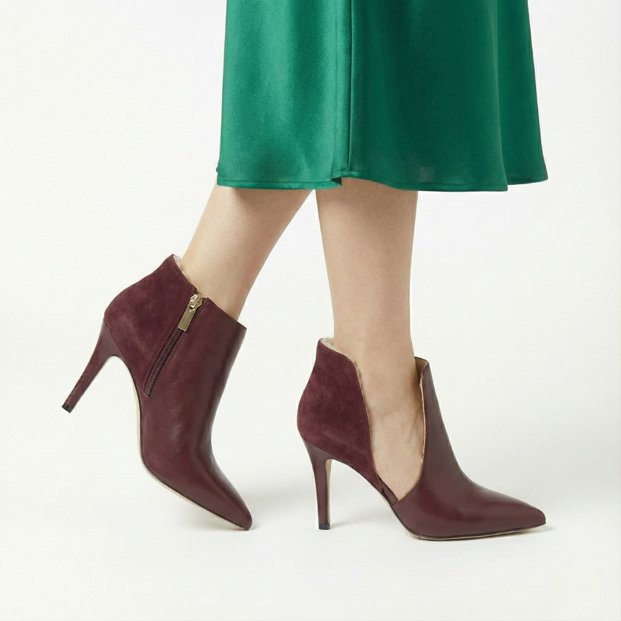 Elegant Strappy High Heel for Women | Ava Burgundy