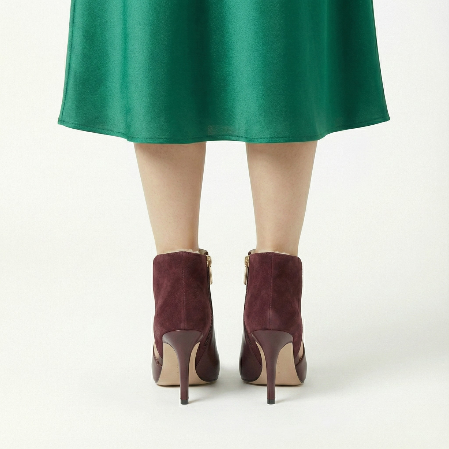 Elegant Strappy High Heel for Women | Ava Burgundy