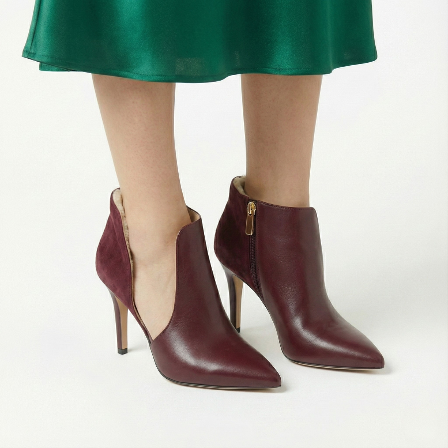 Elegant Strappy High Heel for Women | Ava Burgundy
