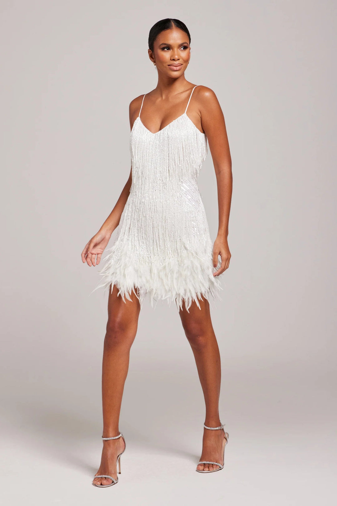 Willow | Women’s Cocktail Mini Dress With Fringe Feathers