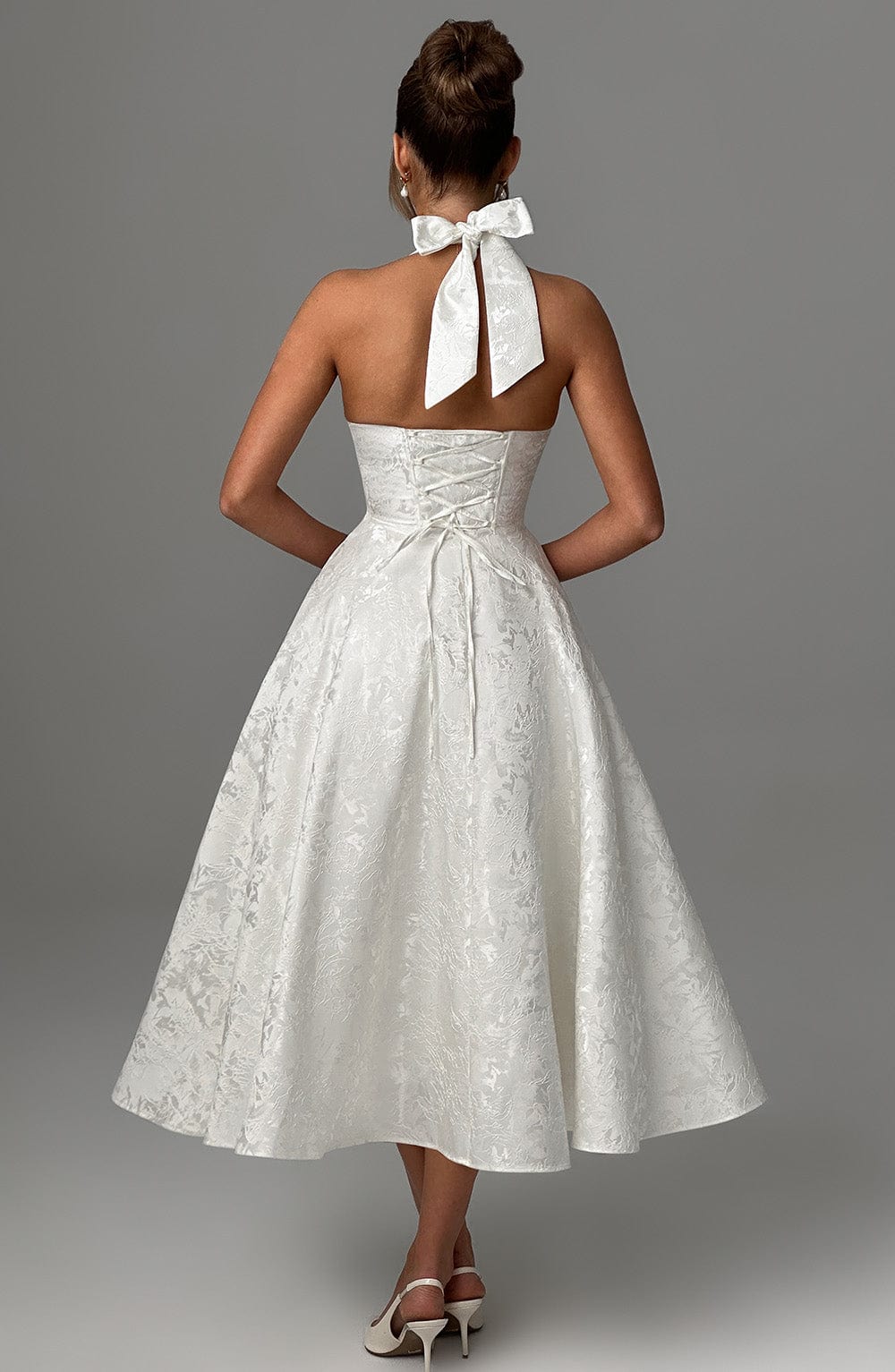 Rebecca | Women’s Elegant Halter Neck Midi Dress