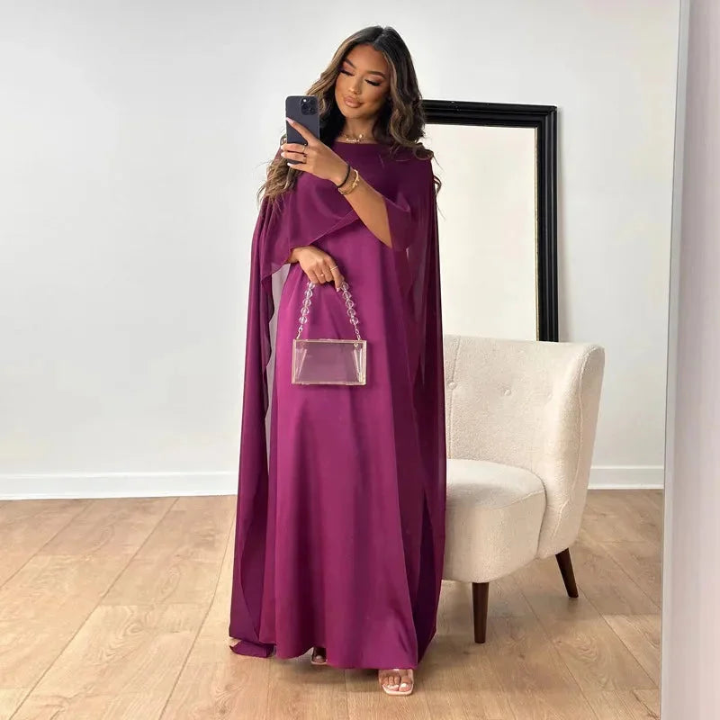 Sierra | Women’s Cape Style Maxi Dress With Wide Sleeves