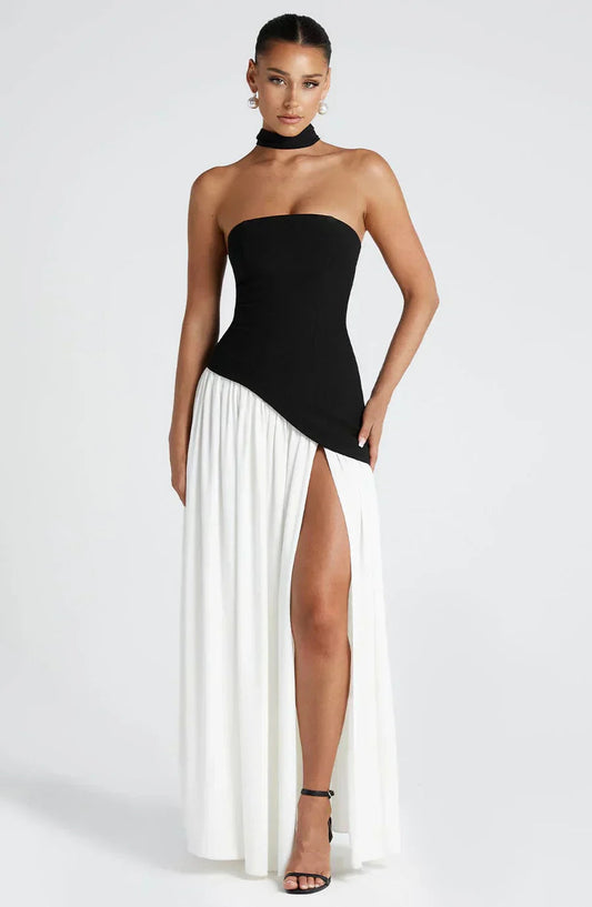 Emerson | Women’s Classic Asymmetric Maxi Dress With Flowing Skirt