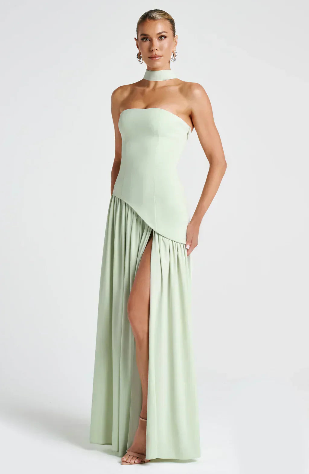 Emerson | Women’s Classic Asymmetric Maxi Dress With Flowing Skirt