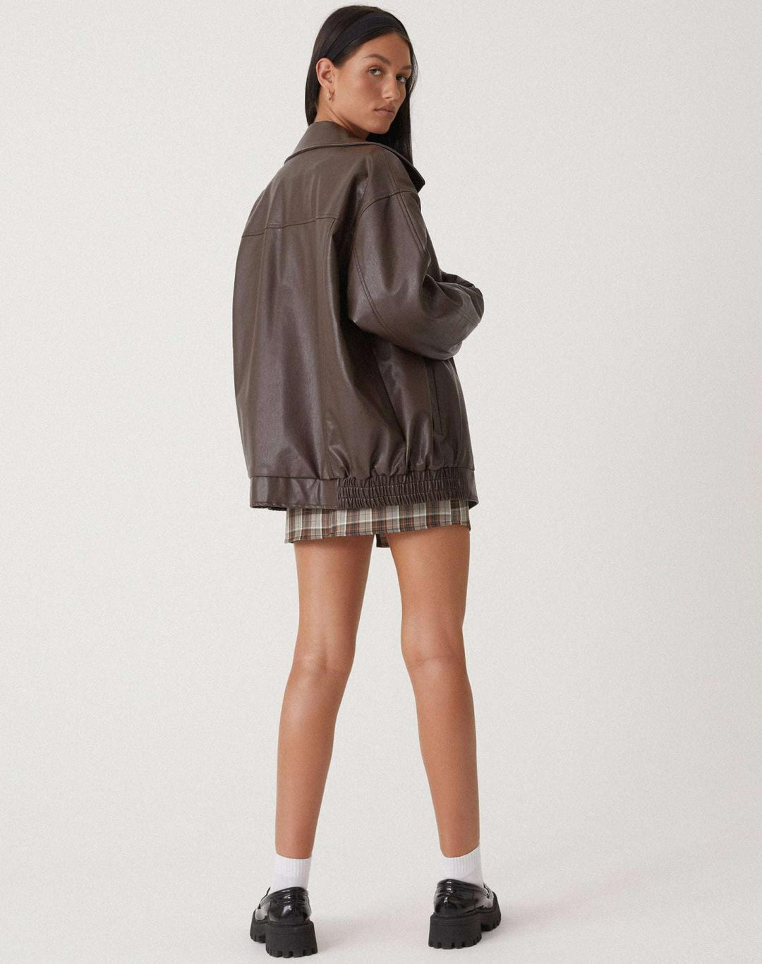Paisley | Women’s oversized leather-look bomber jacket