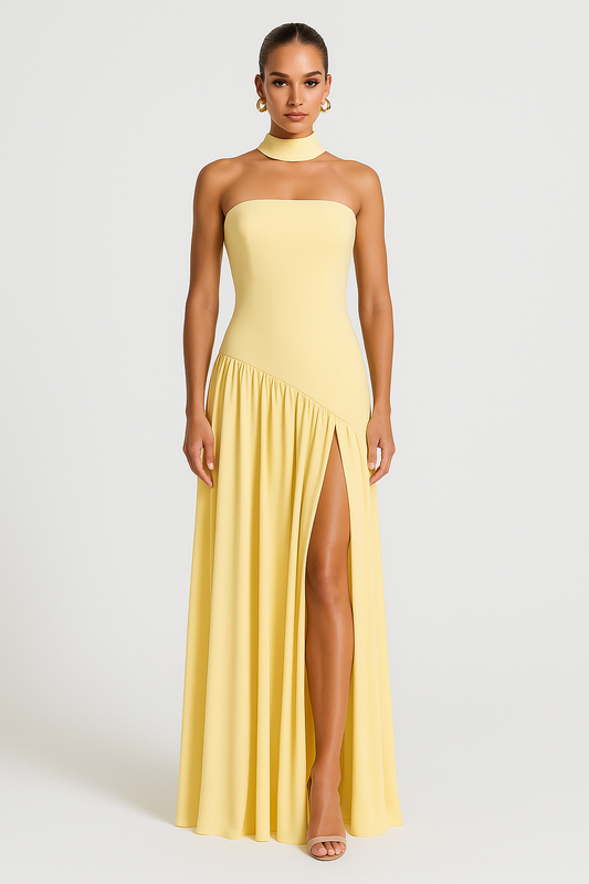 Savannah | Women’s strapless maxi dress with slit
